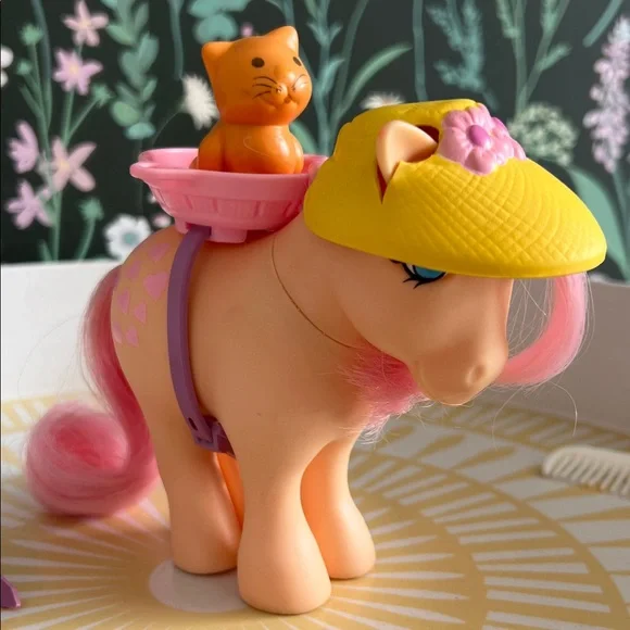 VINTAGE My Little Pony Pretty Parlor Peachy Pony & Twinkles cat 1980’s Hasbro - Picture 14 of 17